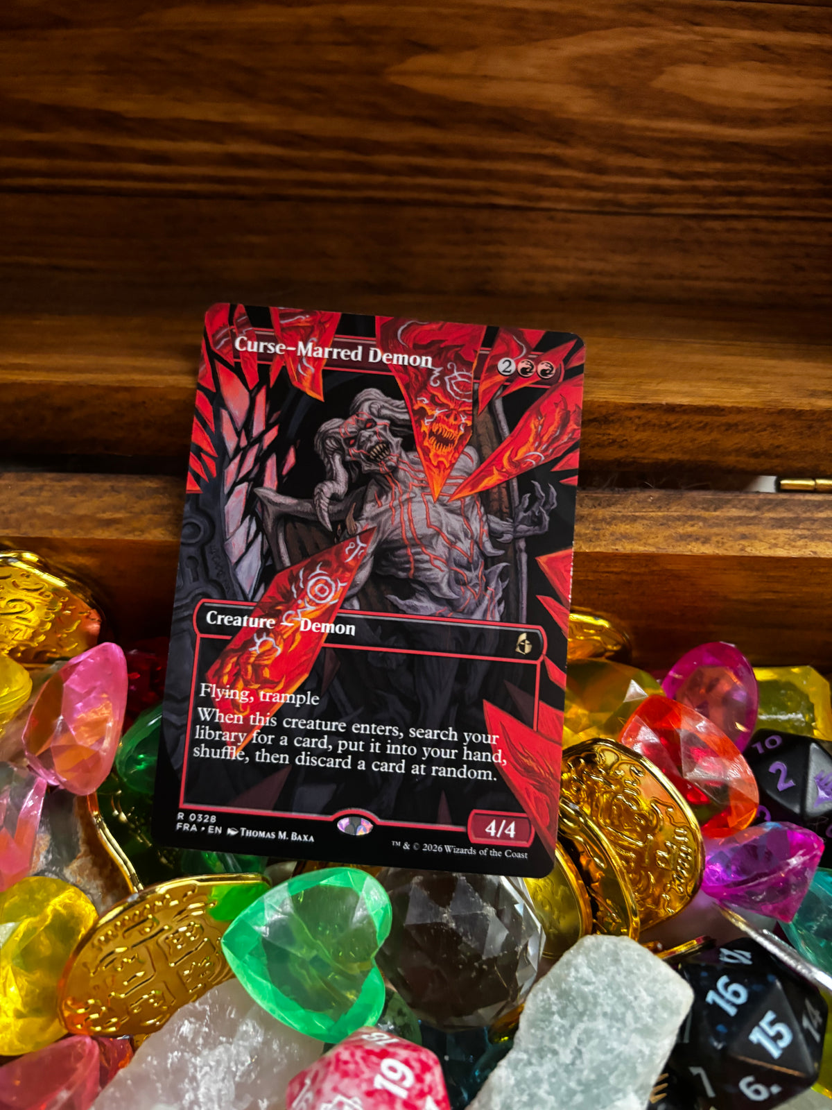 MTG: Curse-Marred Demon, Reality Fracture. Borderless (NOT FRACTURED FOIL)
