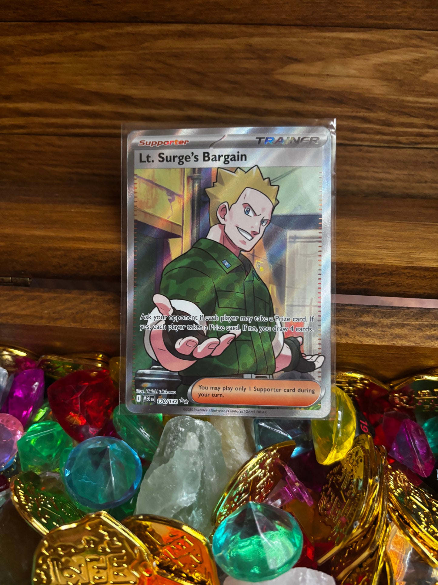 Pokémon TCG: Lt Surge’s Bargain (170/132). Mega Evolution.