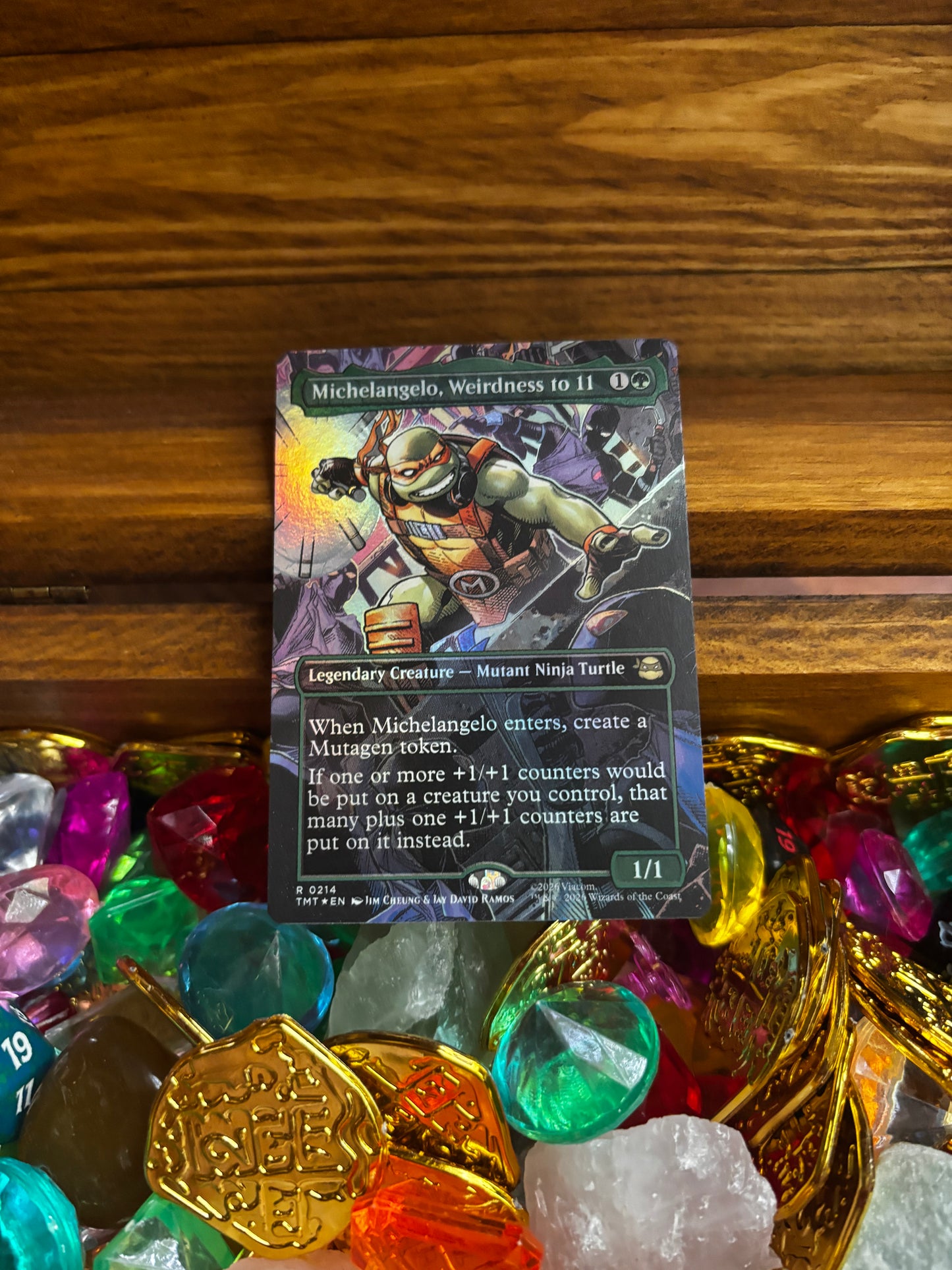 MTG: Michelangelo Weirdness to 11, borderless, foil. TMNT